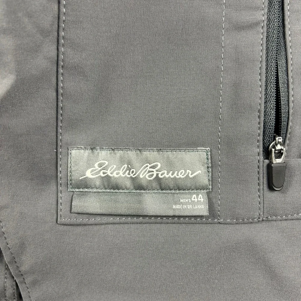 Eddie Bauer Blazer Mens 44 Gray‎ Nylon Spandex Stretch 3-Button Travel Jacket